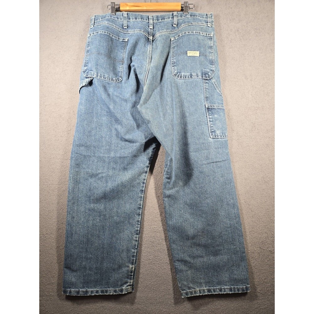 Wrangler Jeans Mens 40x30 Blue Denim Relaxed Fit Straight Leg Carpenter Pants